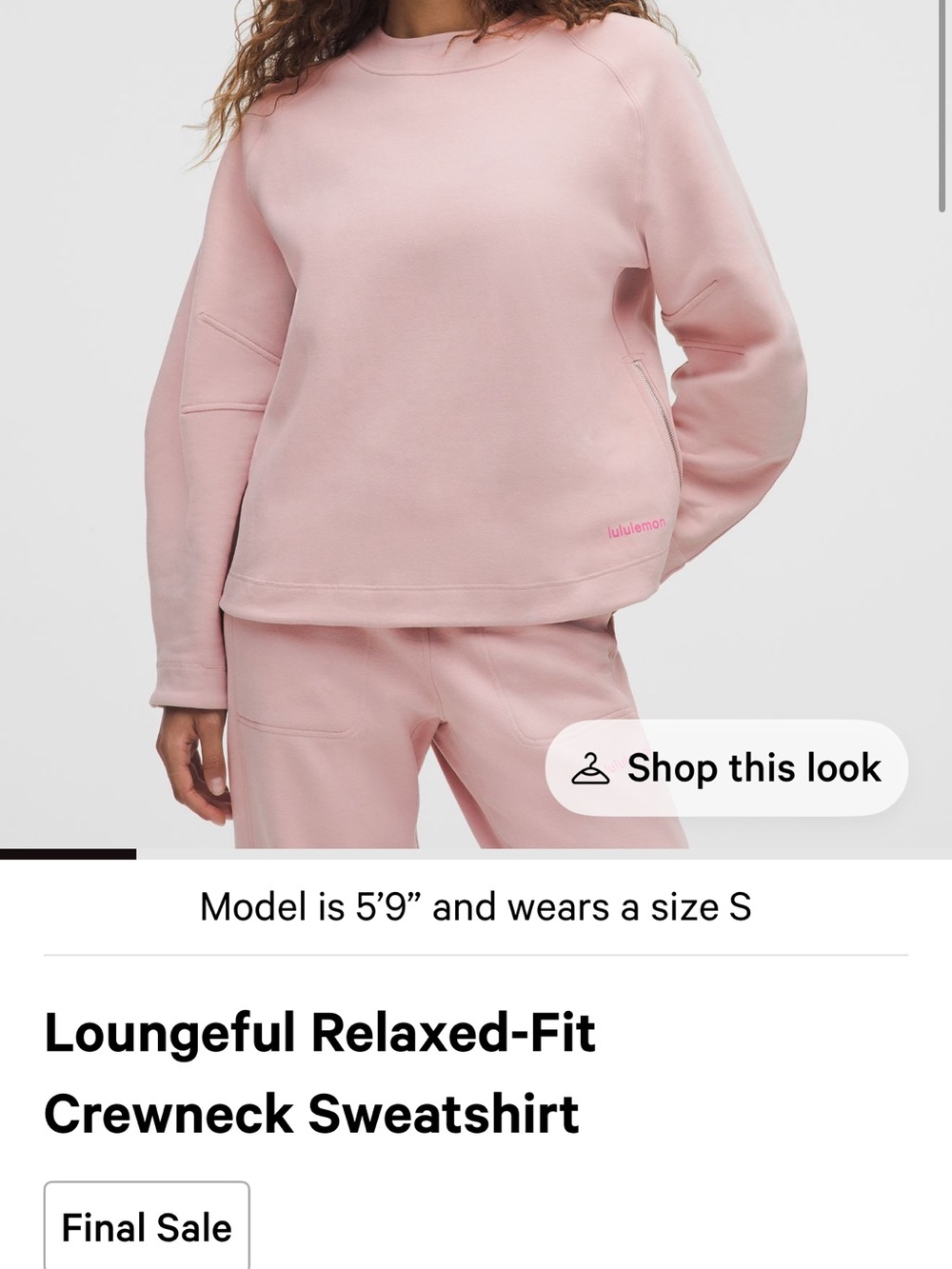 Light Mauve Crewneck Sweatshirt